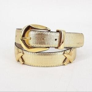 Vintage Elite Belt Gold Leather Hardware Women's Size Large Excellent condition